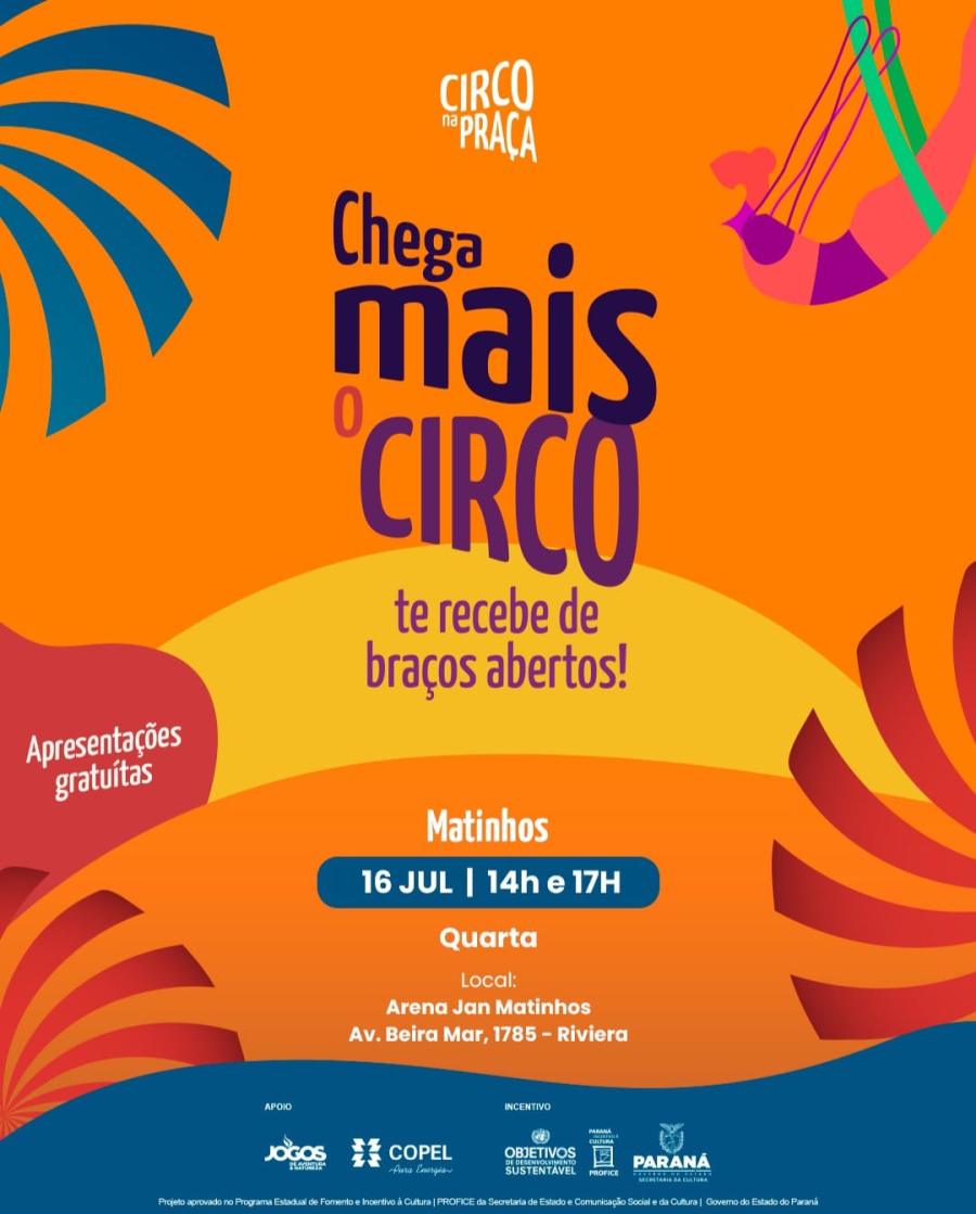 Espetáculo “Circo na Praça” chega a Matinhos com entrada gratuita e diversão para toda a família