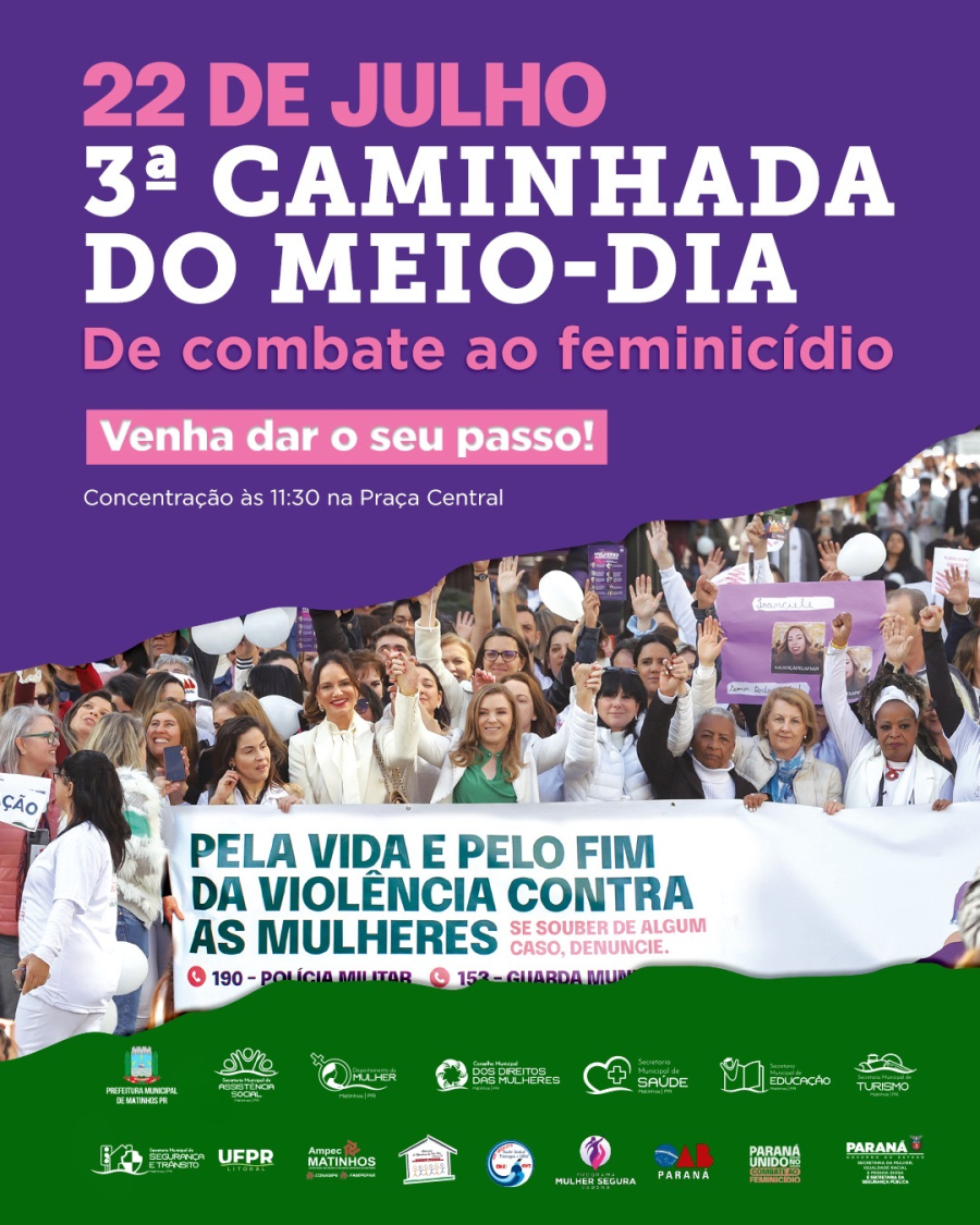 Matinhos realiza 3ª Caminhada do Meio-Dia pelo Fim do Feminicídio
