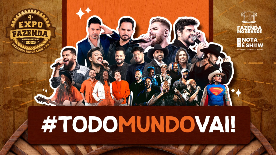 Confira o cronograma de shows da ExpoFazenda 2025 em Fazenda Rio Grande